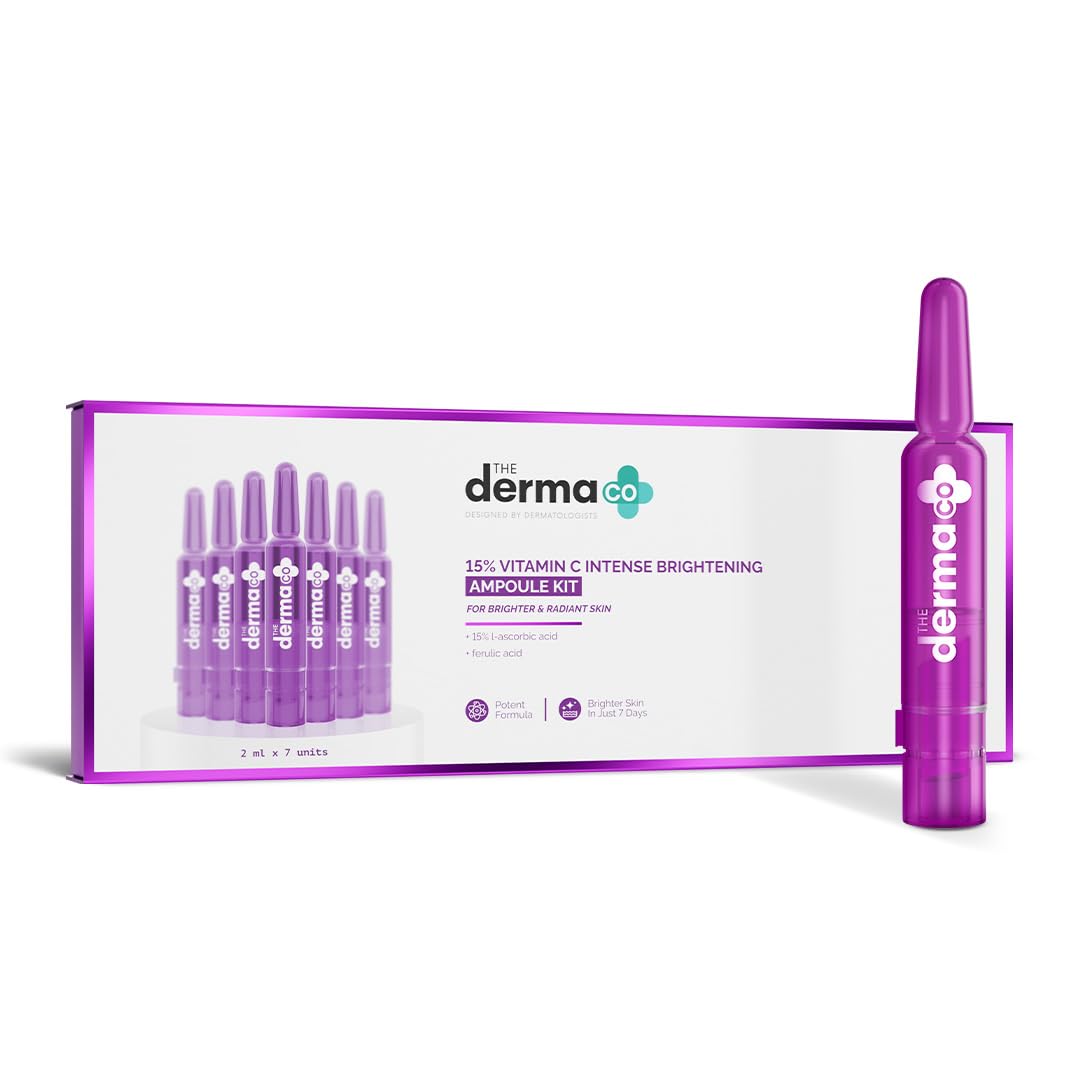 The Derma Co 15% Vitamin C Serum Intense Brightening Ampoule Kit